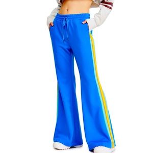 Free People NWOT Rainbow Track Flare Pants M
